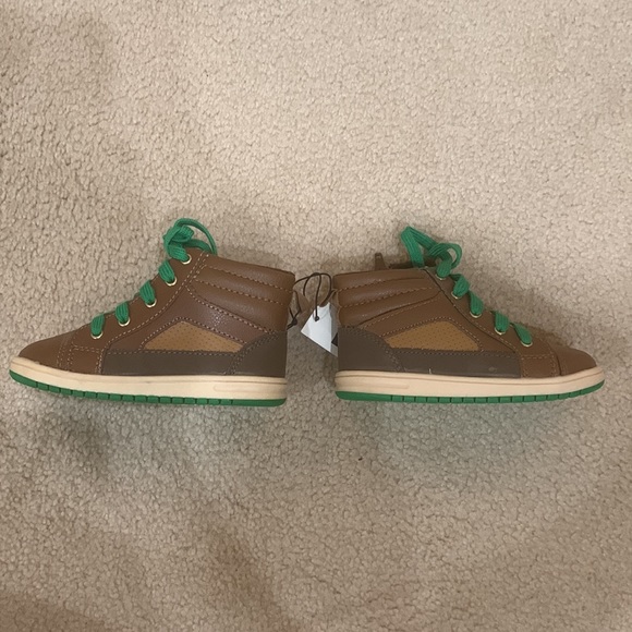 Baby GAP brown with green laces inner ankle zipper new - Picture 3 of 5